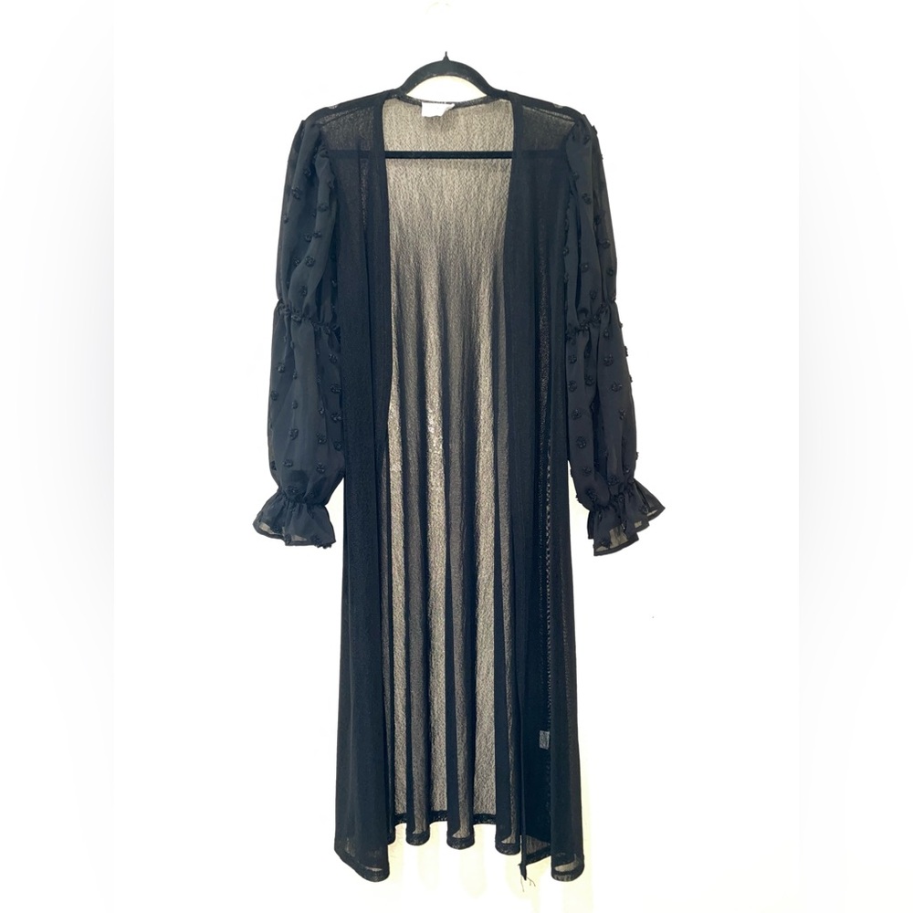 Elegant Black Sheer Robe